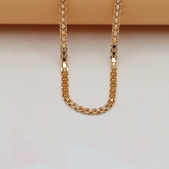 "Chunky Rose Gold Chain Necklace Bold & Stylish Look, XPNL0131 - Picture 6 of 12